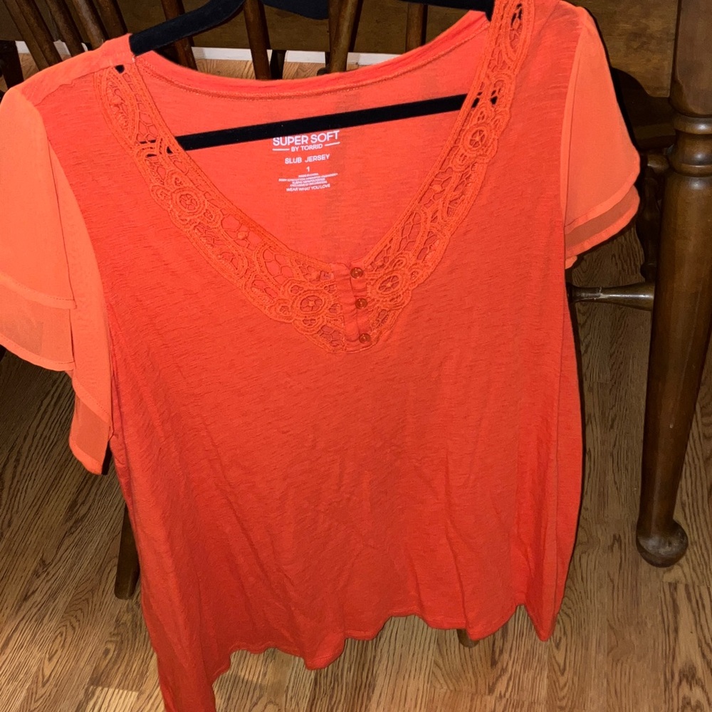 Torrid Orange Slub Jersey Top